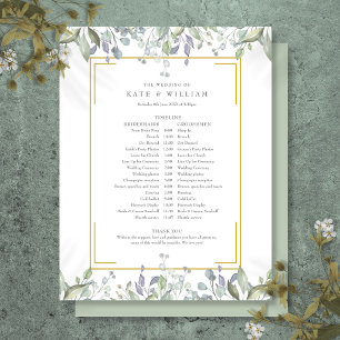 Hochzeitsplan mit Blumenschmuck Zeitplan