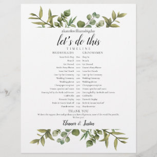 Hochzeitsplan mit Eukalyptus-Grün