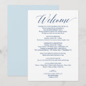 Hochzeitsplan mit Navy-Schrift Willkommensbrief Programm (Vorne/Hinten)