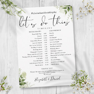 Hochzeitsplan Zeitachse mit floralen Elementen und Programm