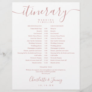 Hochzeitsplan Zeitplan Dusty Rose