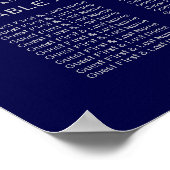 Hochzeitsplanboard Chic Navy Blue Silver Poster (Ecke)