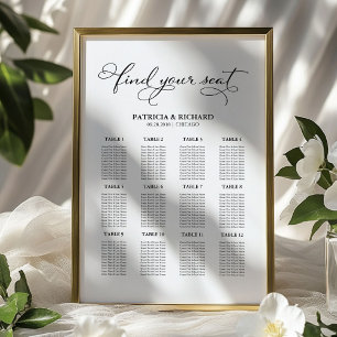 Hochzeitsplanboard Elegant 12 Tische Poster