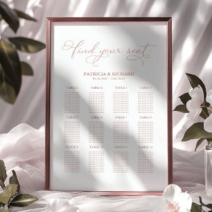 Hochzeitsplanboard Elegant 12 Tische Poster