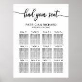 Hochzeitsplanboard Elegante Kalligrafie Poster (Vorne)