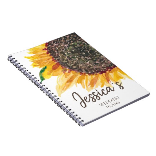 Hochzeitspläne Gelbbraun Sonnenblume Weiß Notizblock (Rechte Seite)