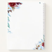 Hochzeitspläne von Dusty Blue und Burgund Red Flor Notizblock (Rückseite)