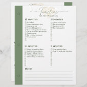 Hochzeitsplaner 12 - 5 Monate Zeitleiste Binder Se (Vorne/Hinten)