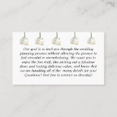 Hochzeitsplaner 3,5" x 2,0" Visitenkarte (Rückseite)