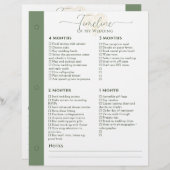 Hochzeitsplaner 4 Monate - 1 Woche Zeitleiste (Vorne/Hinten)