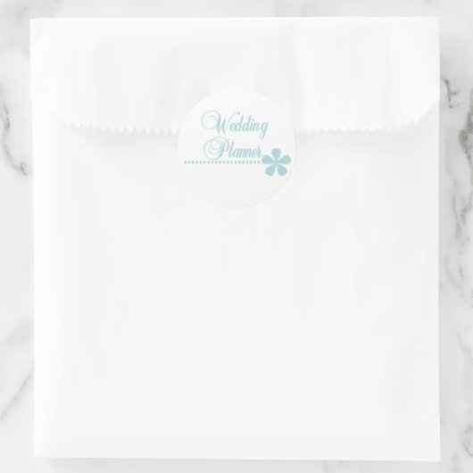 Hochzeitsplaner Aquamarin Elegance Runder Aufkleber (Tasche)