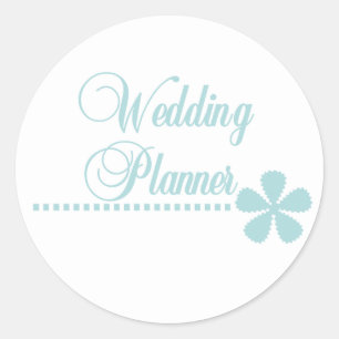 Hochzeitsplaner Aquamarin Elegance Runder Aufkleber