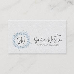 Hochzeitsplaner Blumenmonogramm Visitenkarte