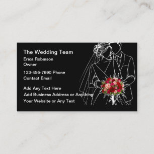 Hochzeitsplaner Braut Bräutigam Blumen Thema Visitenkarte