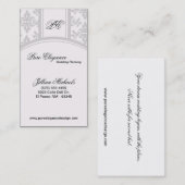 Hochzeitsplaner Damask Filigree Business Card Visitenkarte (Vorne/Hinten)