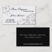 Hochzeitsplaner Damask Filigree Business Card Visitenkarte (Vorne/Hinten)