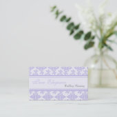 Hochzeitsplaner Damask Filigree Business Card Visitenkarte (Stehend Vorderseite)