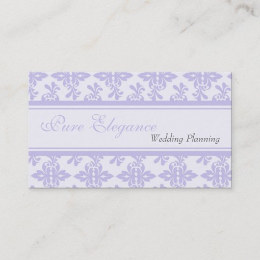 Hochzeitsplaner Damask Filigree Business Card Visitenkarte (Vorderseite)