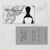 Hochzeitsplaner Damask Kronleuchter Visitenkarte (Vorne/Hinten)