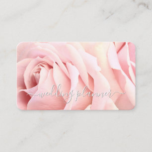 Hochzeitsplaner, DIY-Beruf, blassrosa Rosen Visitenkarte
