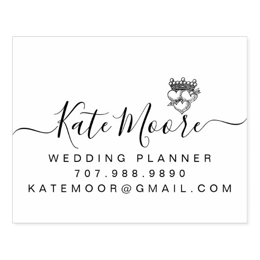 Hochzeitsplaner Dreifachherzen und Kronen Gummistempel (Prägung)