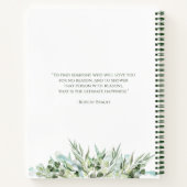 Hochzeitsplaner Elegant White Gold Heart Foliage Notizblock (Rückseite)