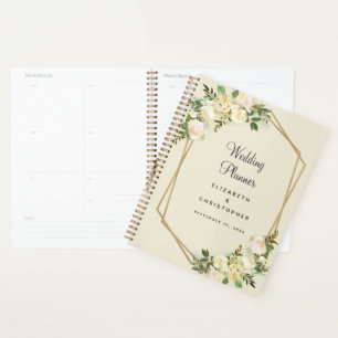 Hochzeitsplaner Eleganter Chic Watercolor Goldrahm Planer