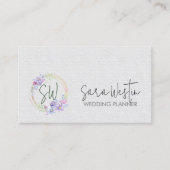 Hochzeitsplaner Floral Monogramm Visitenkarte (Vorderseite)
