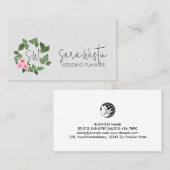 Hochzeitsplaner Floral Monogramm Visitenkarte (Vorne/Hinten)