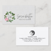 Hochzeitsplaner Florales Monogramm Visitenkarte (Vorne/Hinten)