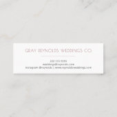 Hochzeitsplaner für Elfenbein Monogram Watercolor Mini Visitenkarte (Rückseite)