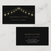 Hochzeitsplaner für Funkelnd Schwarz-weiße Lichter Visitenkarte (Vorne/Hinten)
