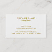 Hochzeitsplaner für Gold Glitzer Crown & Floral Fr Visitenkarte (Rückseite)