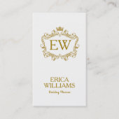 Hochzeitsplaner für Gold Glitzer Crown & Floral Fr Visitenkarte (Vorderseite)