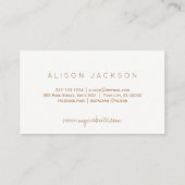 Hochzeitsplaner für Kupfergold Visitenkarte (Rückseite)