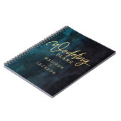Hochzeitsplaner für Navy Blue & Aquamarin Watercol Notizblock (Linke Seite)