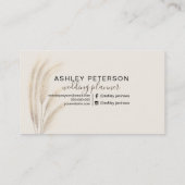 Hochzeitsplaner für Pampas-Gras Visitenkarte (Rückseite)