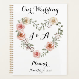 Hochzeitsplaner für Rosa Elfenbein-Rose Planer