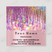 Hochzeitsplaner für Veranstaltungen Holograph-Trop Quadratische Visitenkarte (Rückseite)