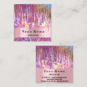 Hochzeitsplaner für Veranstaltungen Holograph-Trop Quadratische Visitenkarte (Vorne/Hinten)