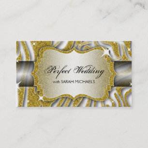 Hochzeitsplaner Geschäftskarte Zebra Druck Glitter Visitenkarte