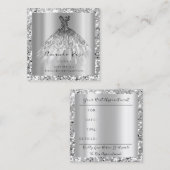 Hochzeitsplaner Glitzer Silver Gray Terminkarte (Vorne/Hinten)