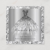 Hochzeitsplaner Glitzer Silver Gray Terminkarte (Vorderseite)