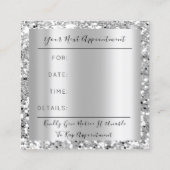 Hochzeitsplaner Glitzer Silver Gray Terminkarte (Rückseite)