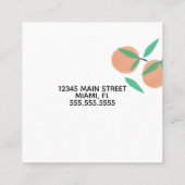 Hochzeitsplaner handgezeichnete Orangenzitrus Quadratische Visitenkarte (Rückseite)