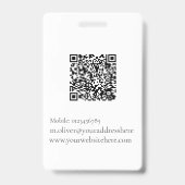 Hochzeitsplaner-ID-Foto Schwarzer QR-Code Logo-Abz Ausweis (Back)
