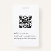 Hochzeitsplaner-ID-Foto Schwarzer QR-Code Logo-Abz Ausweis (Rückseite)