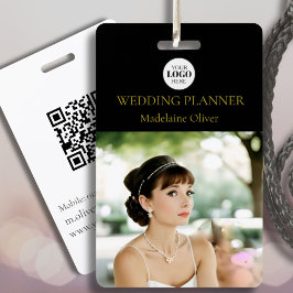 Hochzeitsplaner-ID-Foto Schwarzer QR-Code Logo-Abz Ausweis