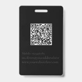 Hochzeitsplaner-ID-Foto Schwarzer QR-Code Logo-Abz Ausweis (Back)