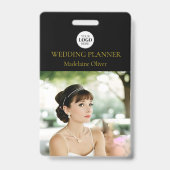 Hochzeitsplaner-ID-Foto Schwarzer QR-Code Logo-Abz Ausweis (Front)